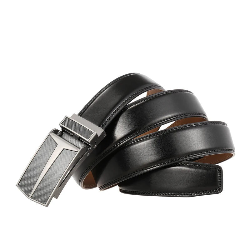 Vista de cima do cinto preto Casualle Silver II