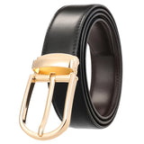 Cinto Masculino de Couro Legítimo com Fivela Reversível em Zinco | Vatlty