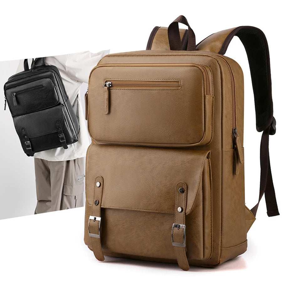 Mochila Executiva de Couro Premium com Aba | Allegante Urban Pro