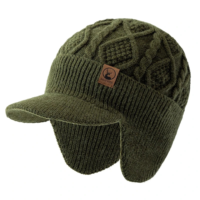 Gorro Tricotado com Protetor de Orelhas | Casualle Winter na cor verde