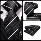 Kit Gravata Tradicional de Seda Allegante Com Lenço e Abotoaduras - Alleganza