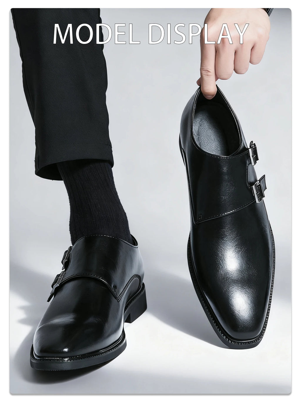 Sapato Social Masculino Monk com Fivela em Couro PU | Allegante Monaco