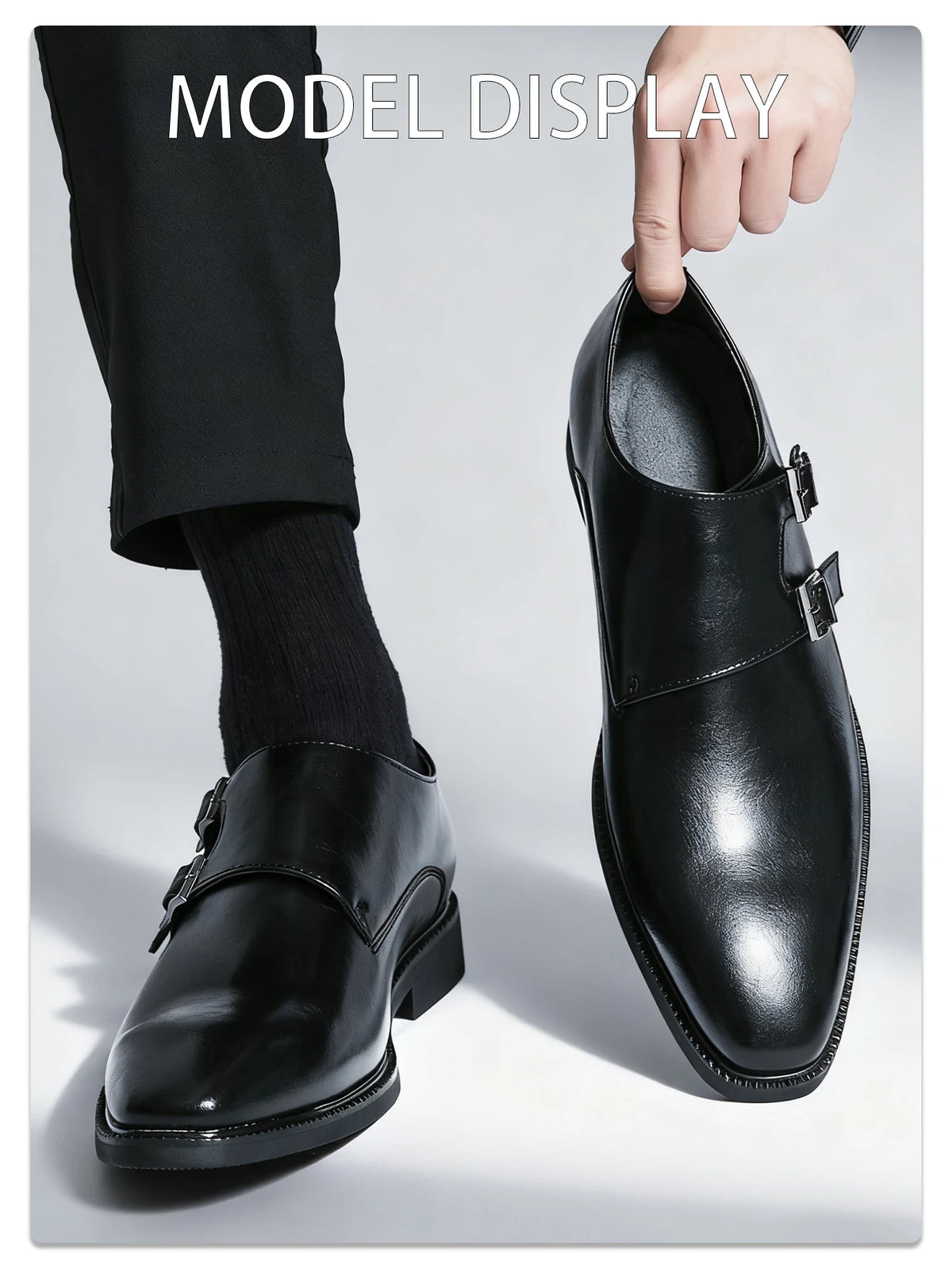 Sapato Social Masculino Monk com Fivela em Couro PU | Allegante Monaco