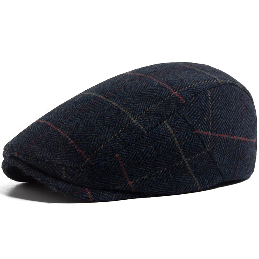 Boina Masculina Xadrez em Mistura de Lã | Casualle Highland