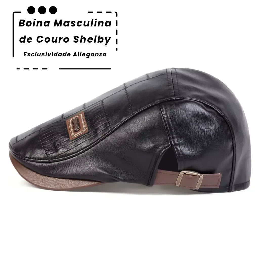 Boina Masculina de Couro Shelby II - Alleganza