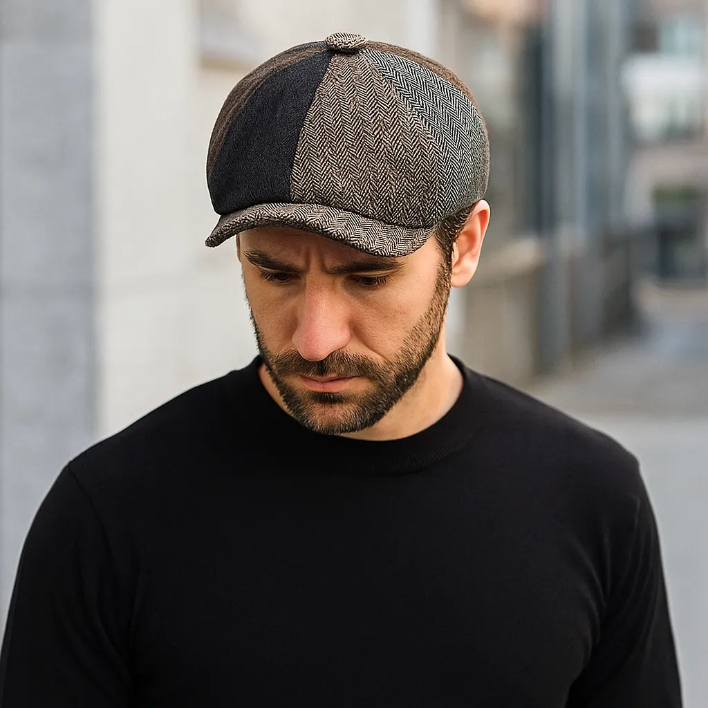 Boina Masculina Octogonal Jornaleiro | Allegante Newsboy
