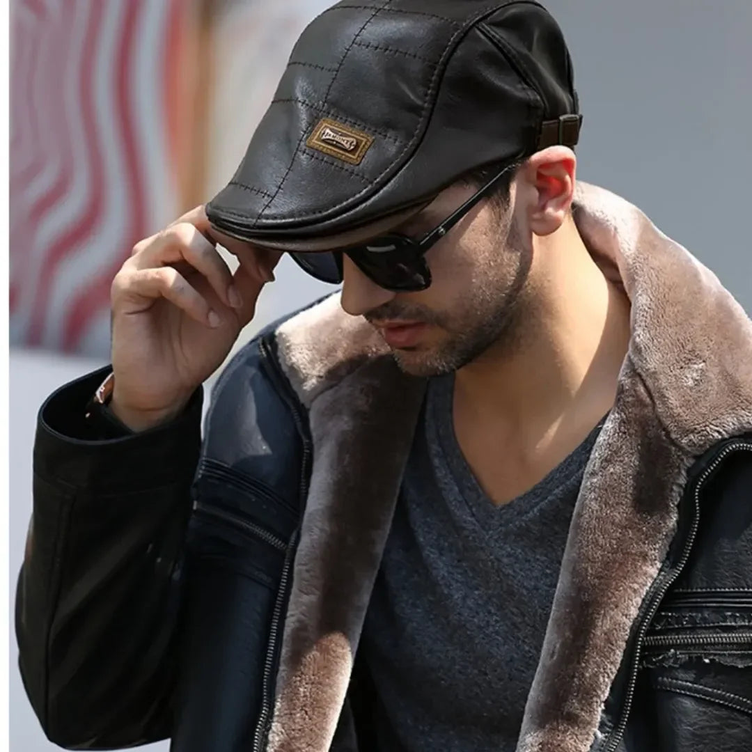 Boina Masculina de Couro Shelby II - Alleganza