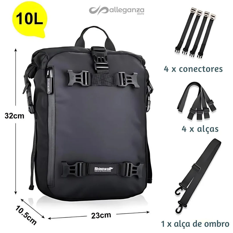 Mochila Masculina e Alforje de Motocicletas com conectores e alças para instalação