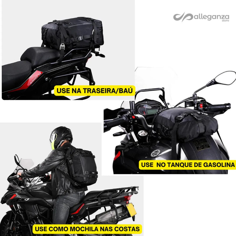 Diversas formas de uso da Mochila Alforge para Motociclistas com Alta Qualidade e Impermeável