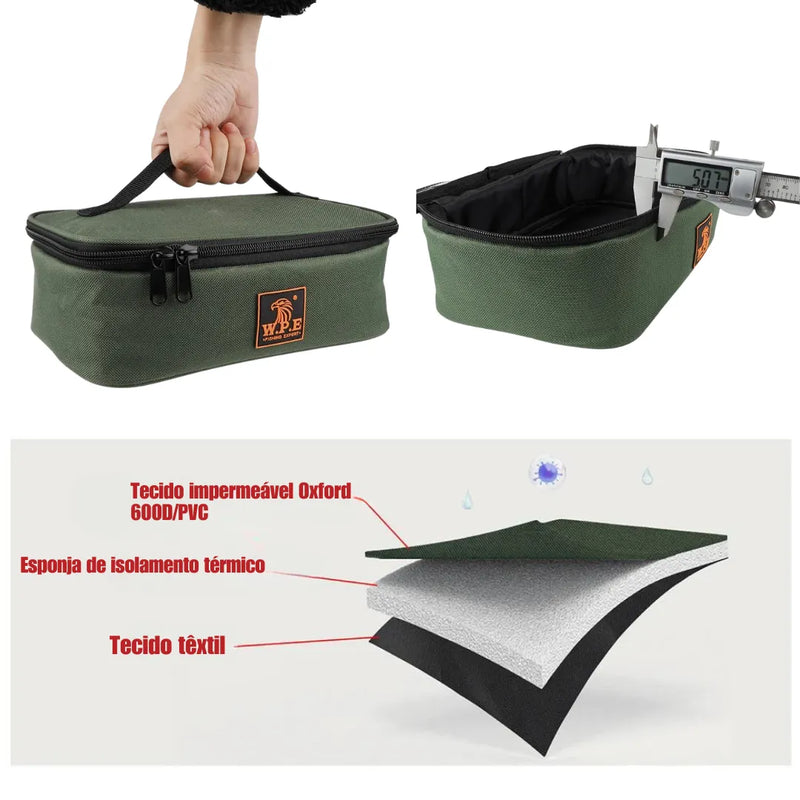 Bolsa Basicalle Fishing, verde escuro, com múltiplos compartimentos