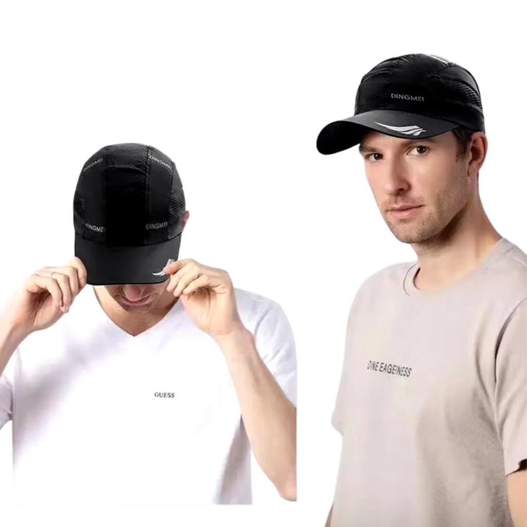 Pessoa utilizando o Boné Esportivo com Proteção Solar | Casualle Sport II em ambiente com fundo branco