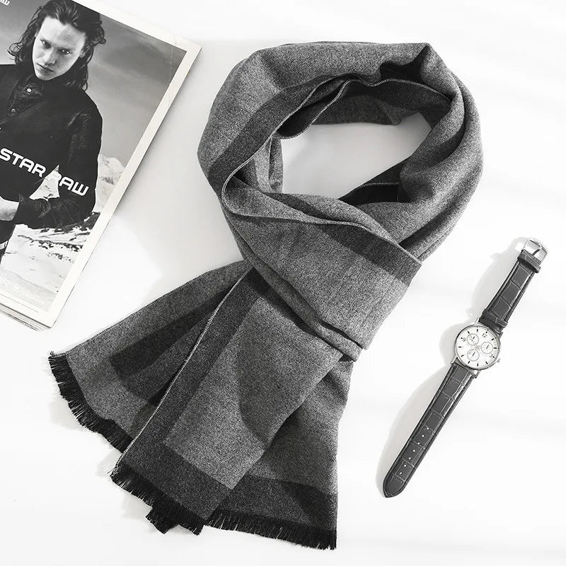 Cachecol Masculino Allegante visto de perto – textura de cashmere e acrílico