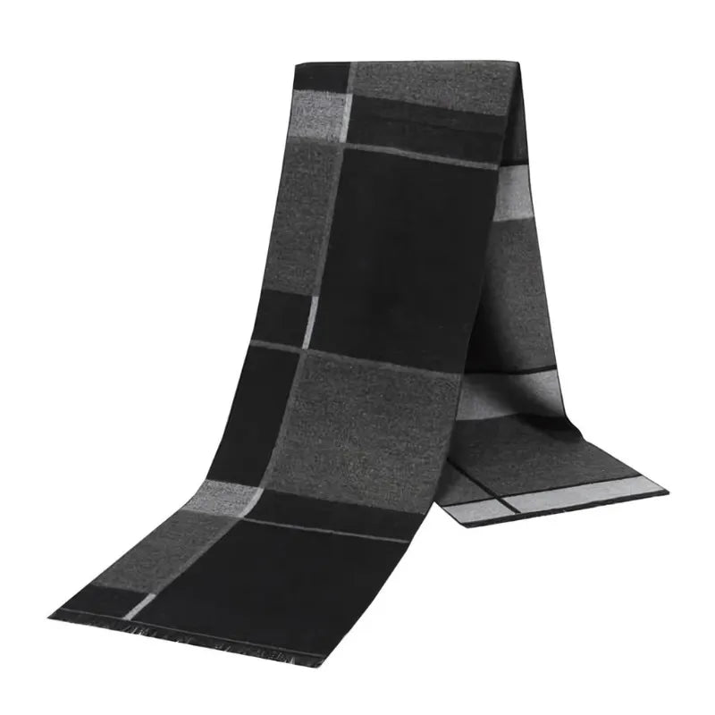 Cachecol Masculino de cashmere na cor preto xadrez