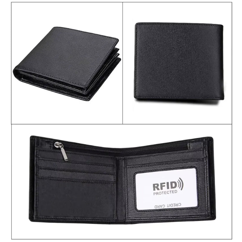 Carteira de Couro Legítimo Allegante Leather II na cor preto com proteção antifurto