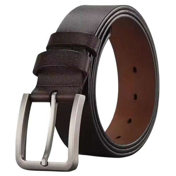 Cinto Masculino de Couro Legítimo Allegante Plus II (Até 170cm) - MARROM - Alleganza