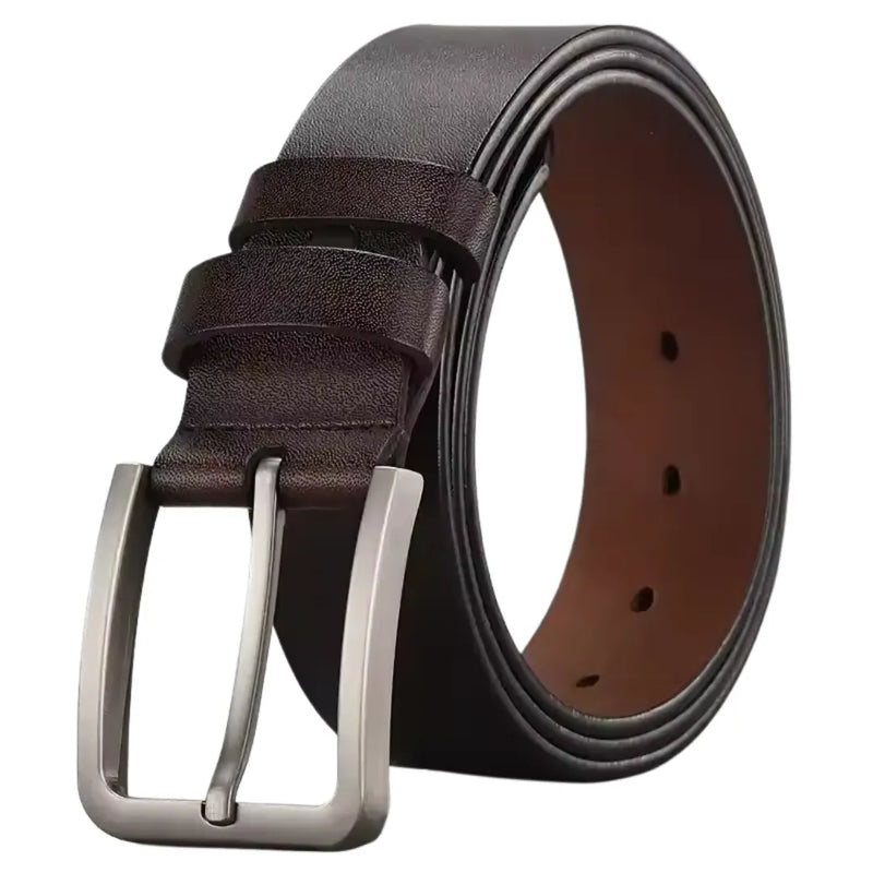 Cinto Masculino de Couro Legítimo Allegante Plus II (Até 170cm) - MARROM - Alleganza