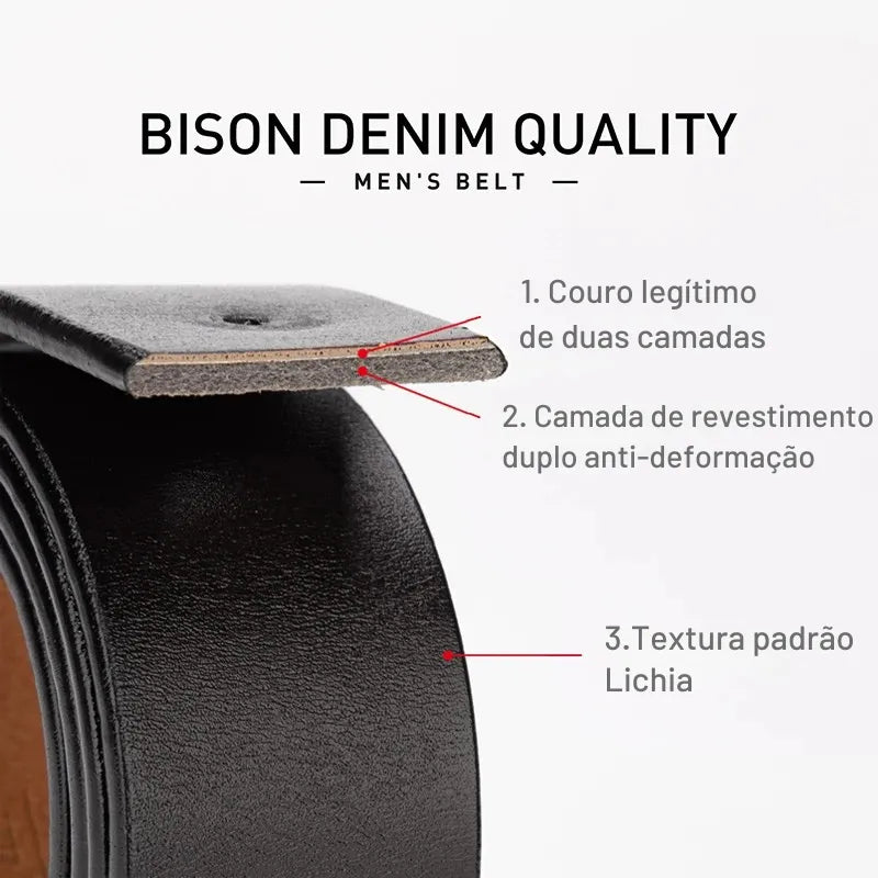 Cinto Masculino de Couro Legítimo Fivela Simples ou Dupla | Bison Denim