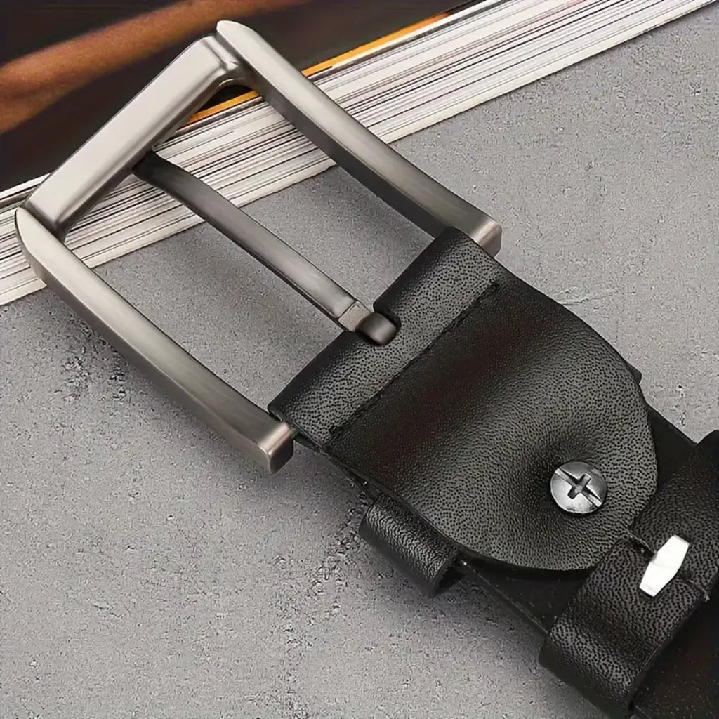 Cinto Masculino de Couro Legítimo Allegante Plus II, com fivela em metal