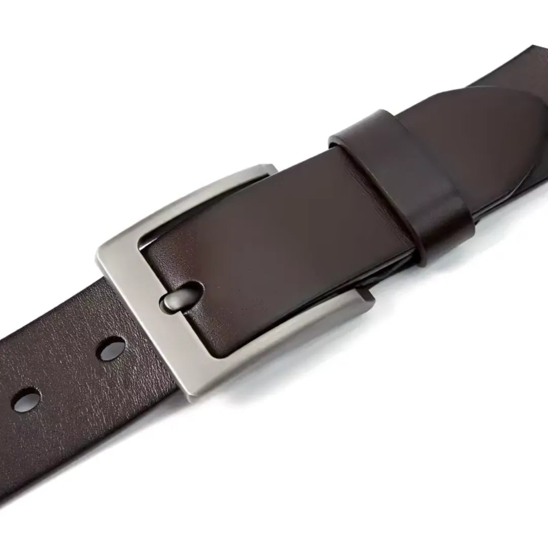 Cinto Masculino de Couro Legítimo Allegante Plus II (Até 170cm) - MARROM - Alleganza