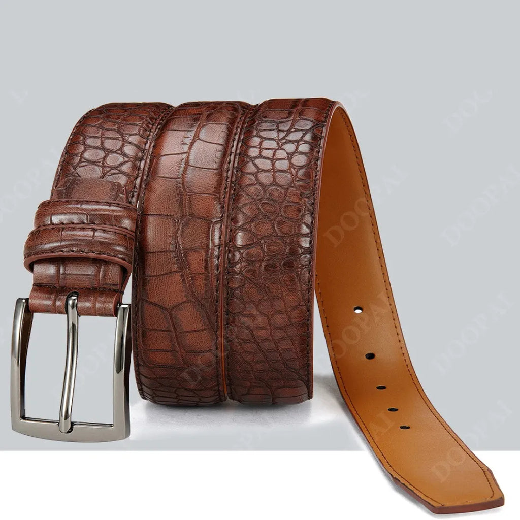 Cinto Masculino de Couro | Padrão Crocodilo | Allegante - Alleganza
