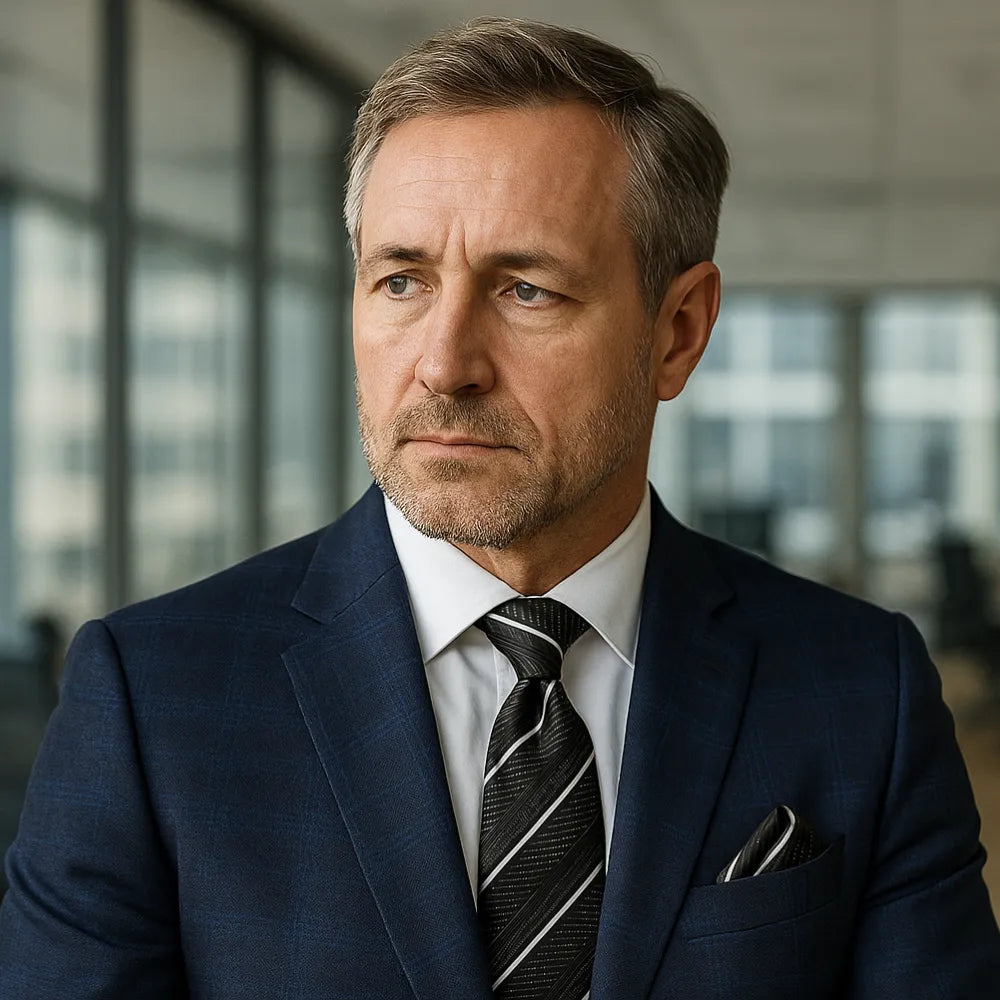 Kit Gravata Tradicional de Seda Allegante Com Lenço e Abotoaduras | Allegante Black II