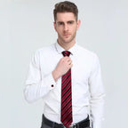 Gravata Tradicional Allegante + Lenço de Bolso + Abotoaduras - Alleganza