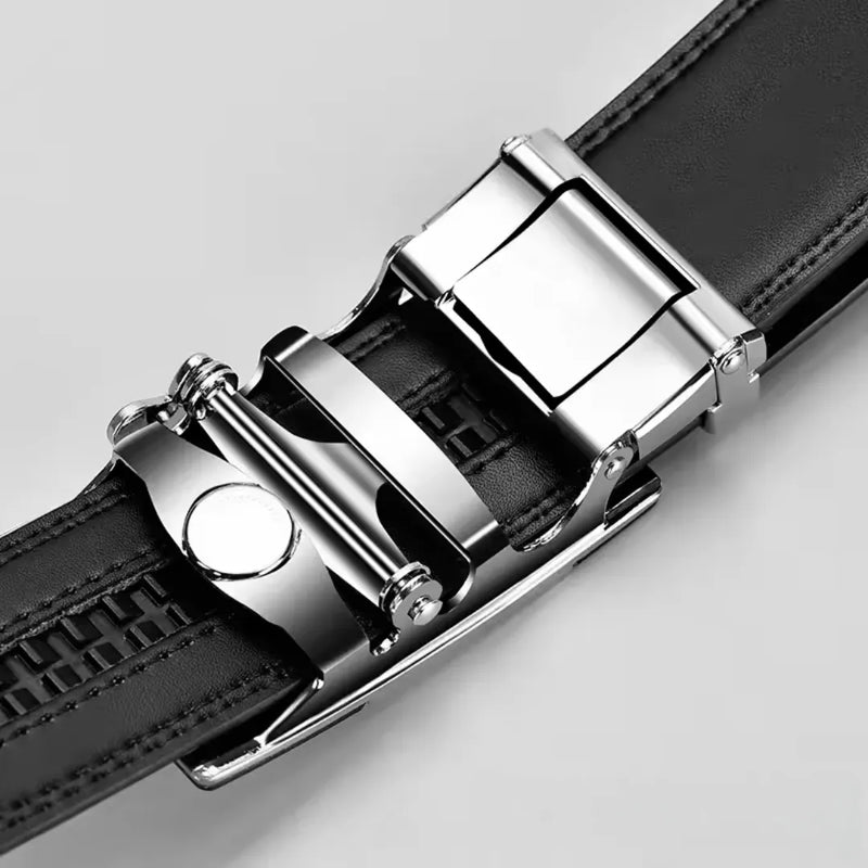 Cinto Masculino de Couro Fivela Automática | Sem Furos | Casualle Belt III - Alleganza