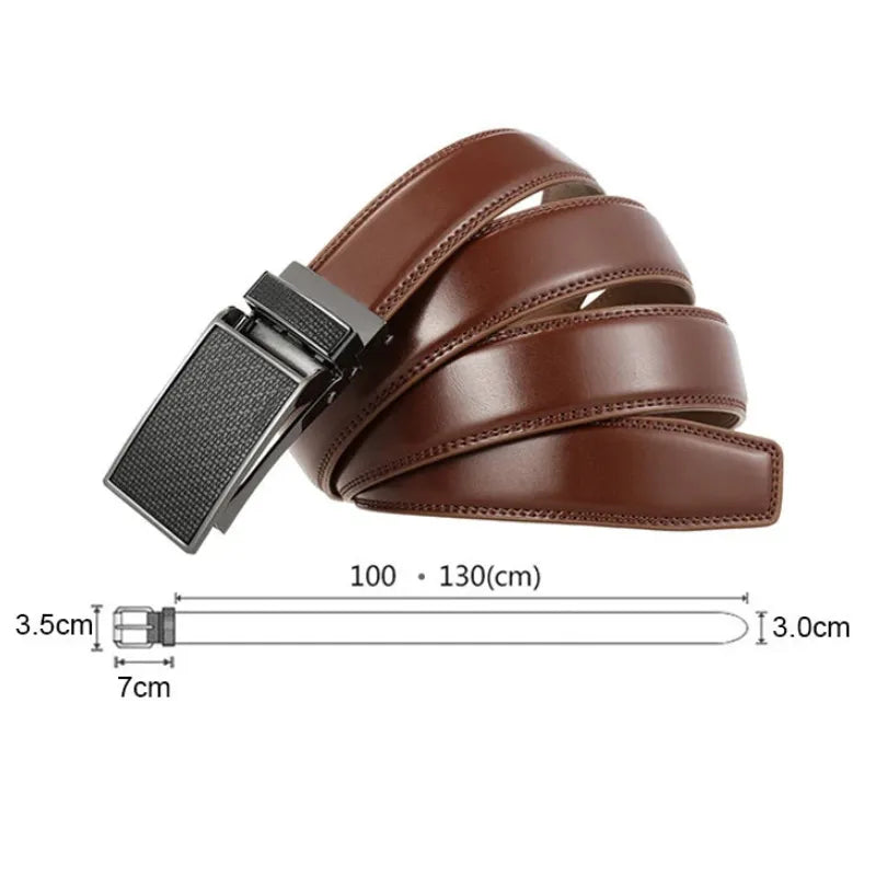 Cinto Masculino de Couro com Fivela Catraca | Casualle Silver II