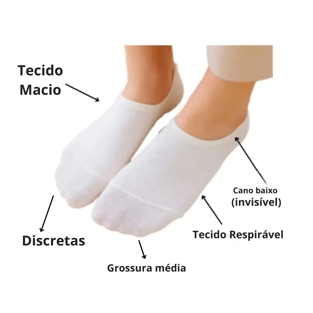 Kit 6 Meias Invisíveis Unisex Adulto | Basicalle - Alleganza