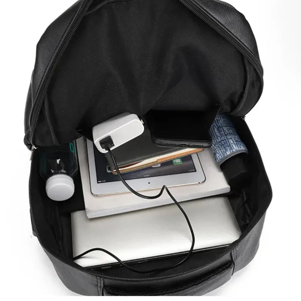 Mochila Executiva de Couro Legítimo com USB | Allegante Business