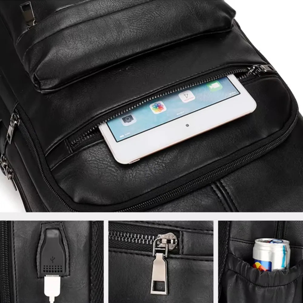 Mochila Executiva de Couro Legítimo com USB | Allegante Business