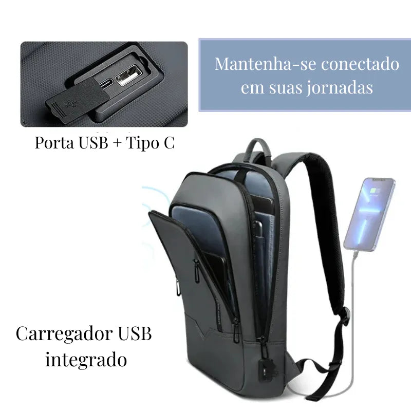 Mochila Executiva Compacta para Notebook 17" Casualle Slim