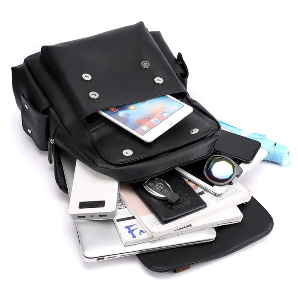 Mochila Executiva de Couro para Laptop Grande | Estilo Casual Premium | Casualle Urban II