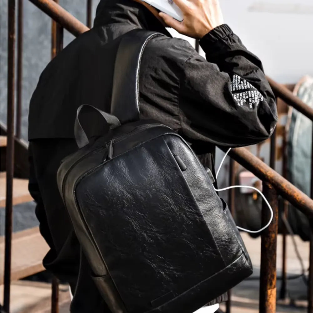 Mochila Executiva de Couro para Laptop Basicalle Smart