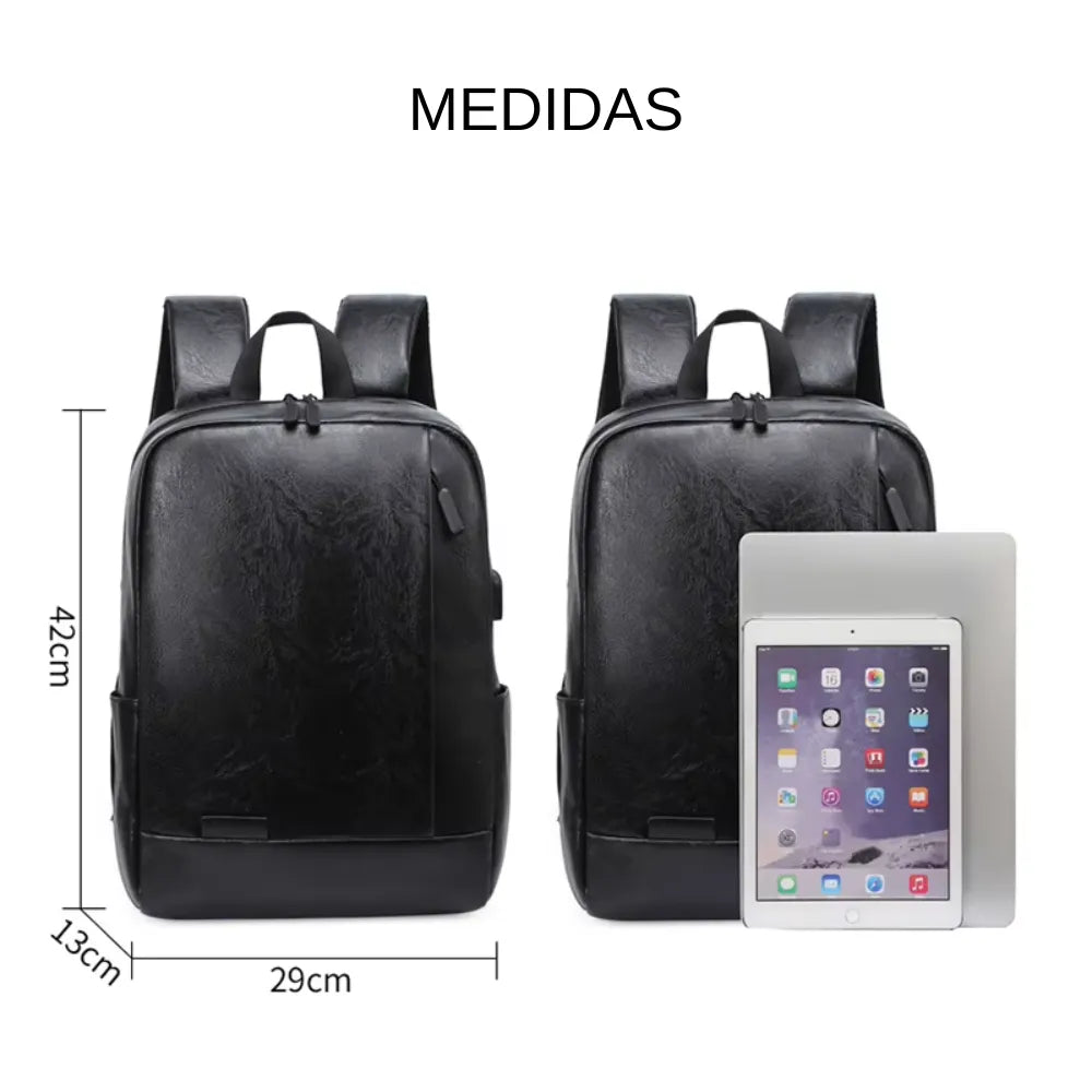 Mochila Executiva de Couro para Laptop Basicalle Smart
