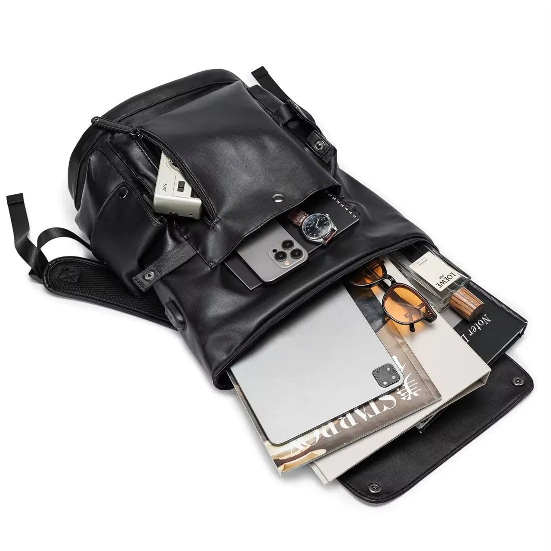 Mochila Executiva de Couro Premium + USB | Allegante Leather II
