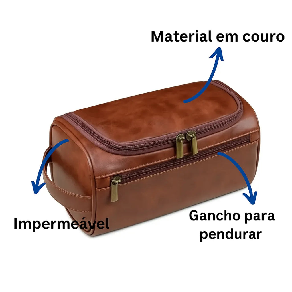 caracteristicas da necessaire de couro basicalle go 