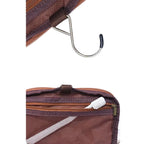 Necessaire Impermeável em Couro | Basicalle Go com gancho para pendurar e tela interna