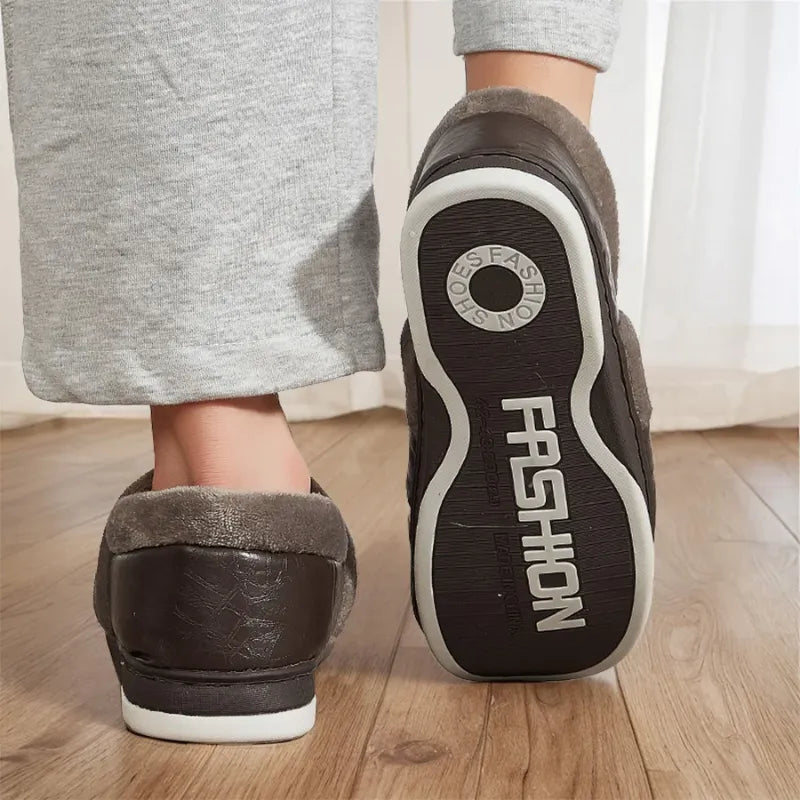 Pantufa Forrada de Couro para Inverno | Basicalle Home | Cor Marrom - Alleganza