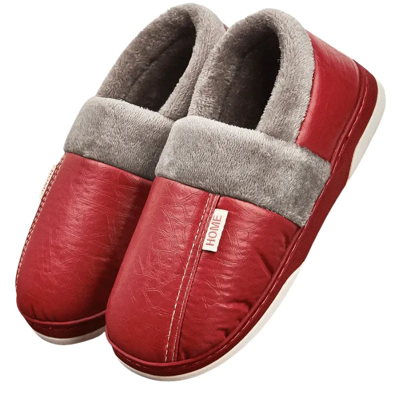 Pantufa Forrada de Couro para Inverno | Basicalle Home | Vermelho