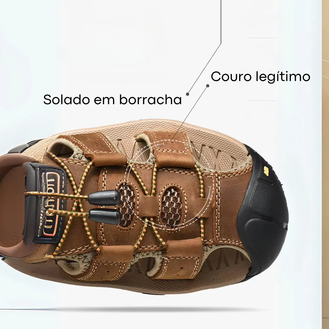 Sandália Masculina de Couro Legítimo | Casualle Comfort - Alleganza