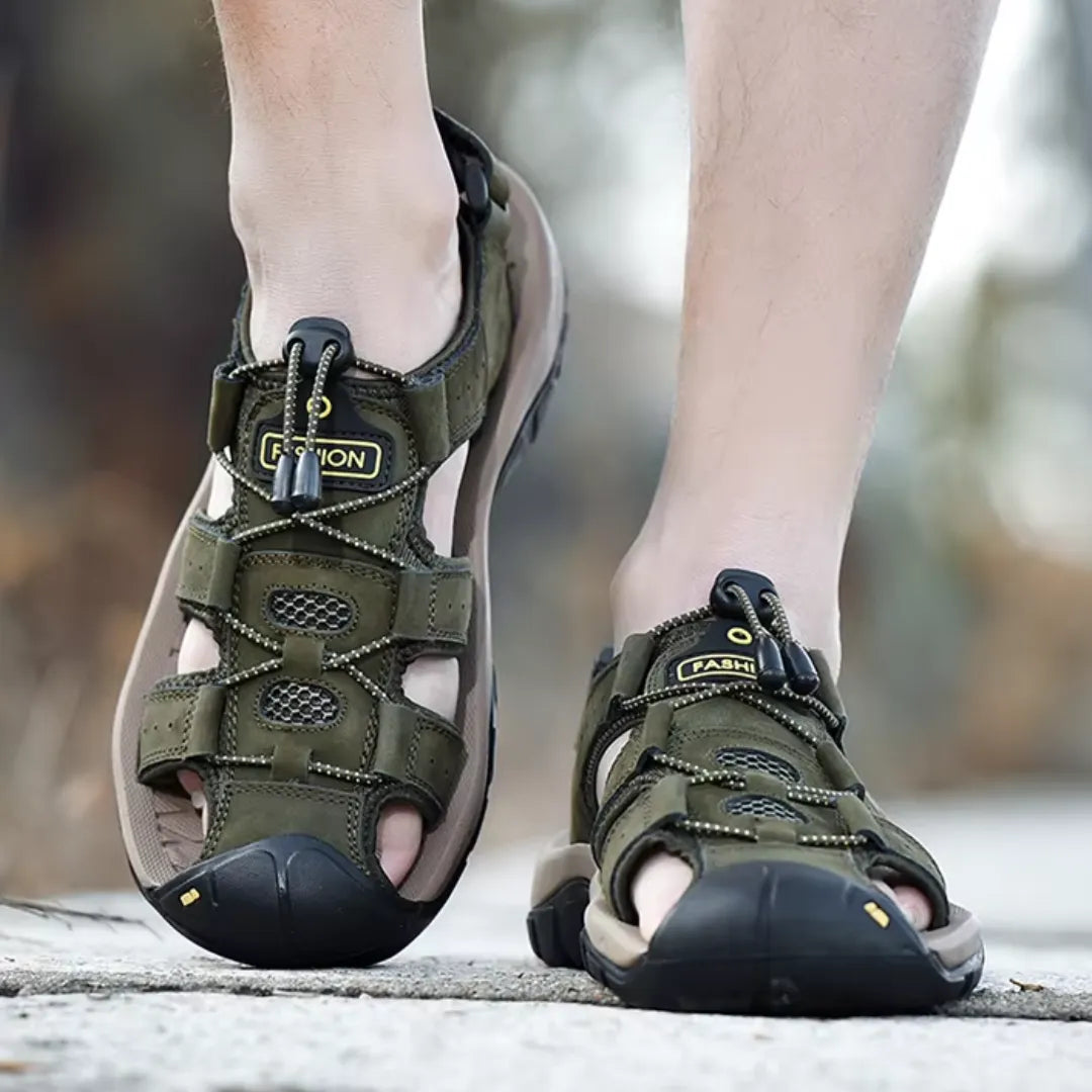 Sandália Masculina de Couro Legítimo | Casualle Comfort - Alleganza