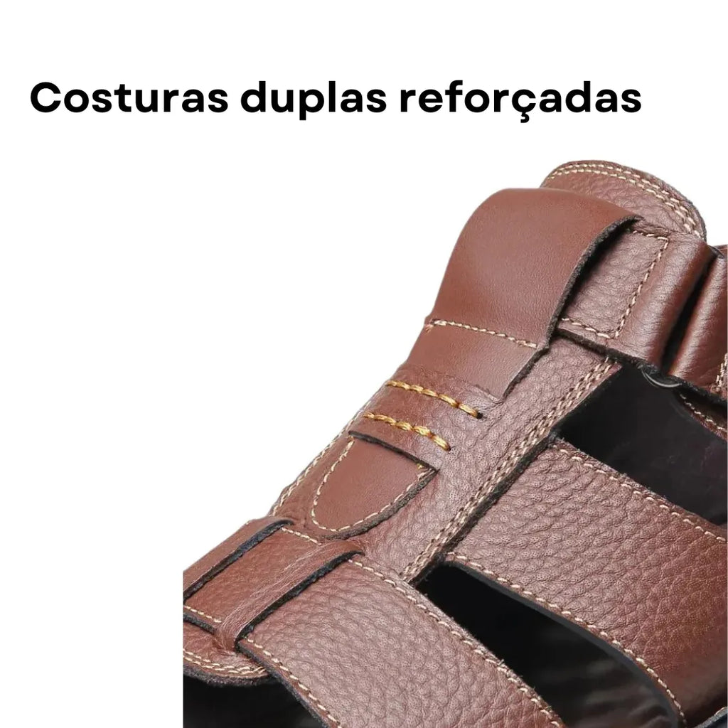 Sandália Masculina Ortopédica de Couro | Allegante Comfort - Alleganza