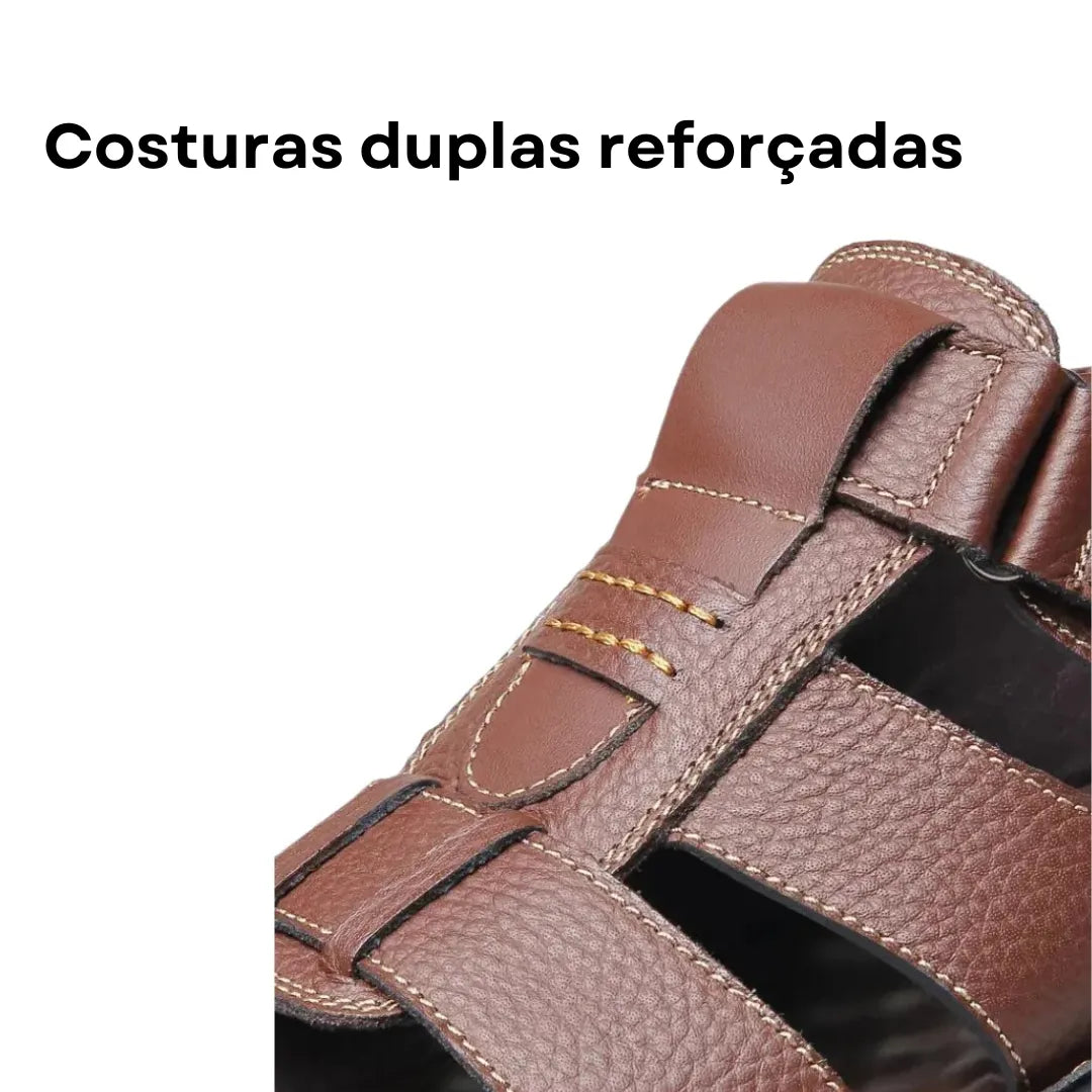 Sandália Masculina Ortopédica de Couro | Allegante Comfort - Alleganza