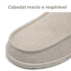 Vista frontal do tênis off white destacando cap toe redondo