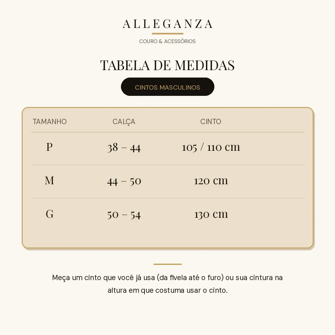 Cinto Casual Masculino de Couro | Allegante Men