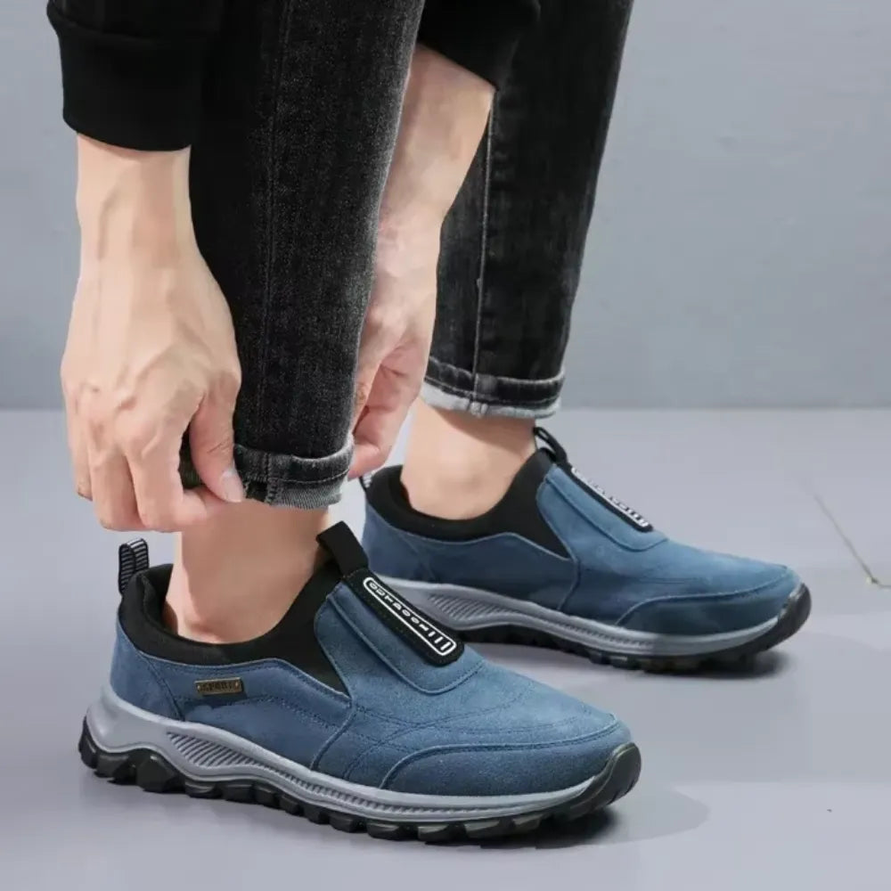 Tênis Casual Masculino Slip-On em Camurça Respirável com Solado Antiderrapante | Basicalle